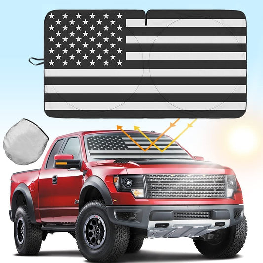for Ram 1500 Truck Cab Windshield Sunshade American US Flag UV Block Sun Cover