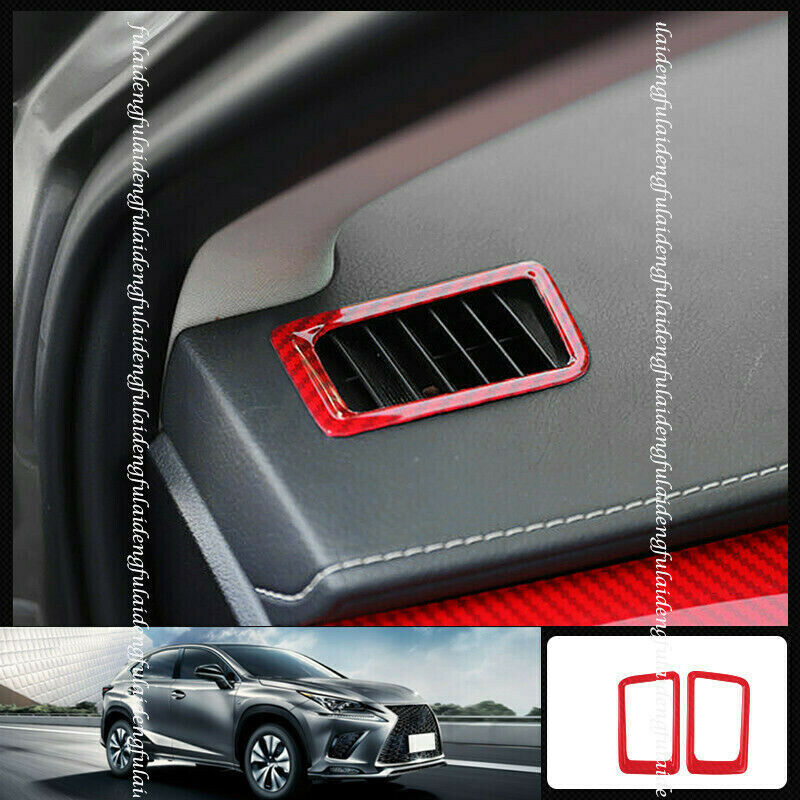 for Lexus NX200T NX300 2015-2021 Red Carbon Fiber Dashboard Air Outlet Vent Trim