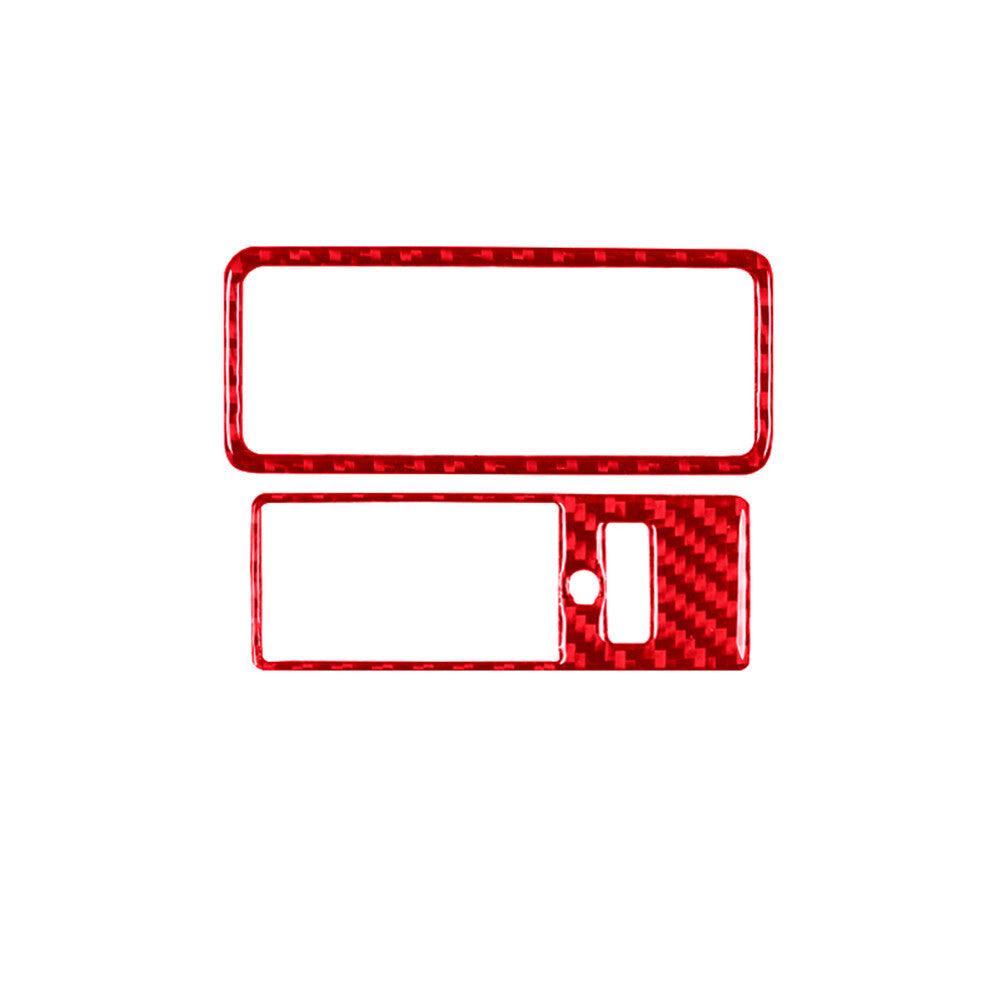 2X Red Trunk Switch Frame Trim Cover Panel Carbon Fiber for Jaguar XF 2009-2011