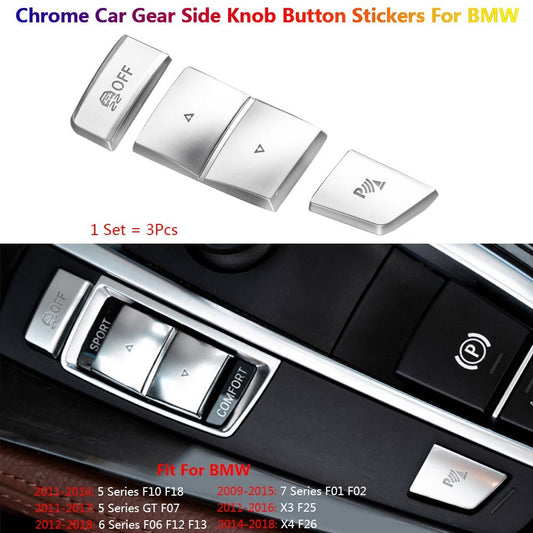 for BMW 5 6 7 Series F10 F07 F01 Car Gear Shift Knob Switch Button Cover Sticker