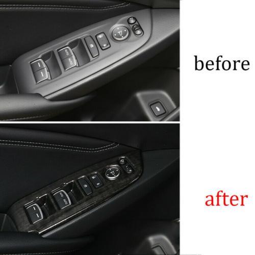 for Honda Accord 18-22 Black Wood Grain Window Lift Panel Switch Cover Trim 4pcs