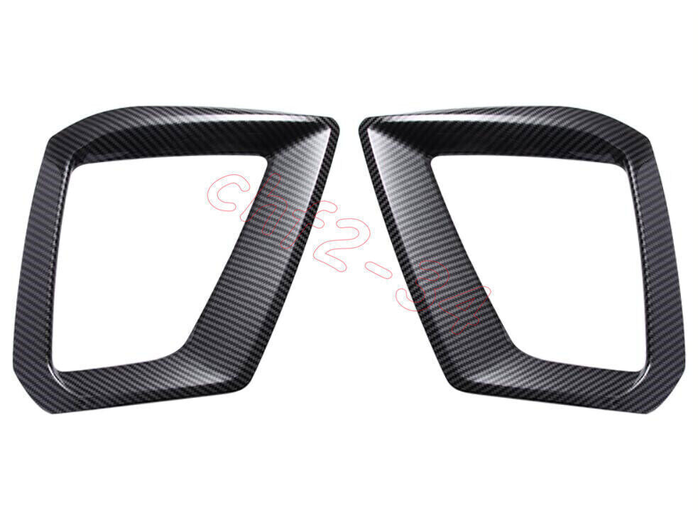for Audi A4 S4 2020-22 ABS Carbon Fiber Front Fog Light Lamp Frame Cover Trim 2X