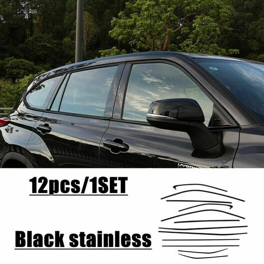for Toyota Highlander 2020-23 Black titanium Window Sill Trim Molding Cover trim