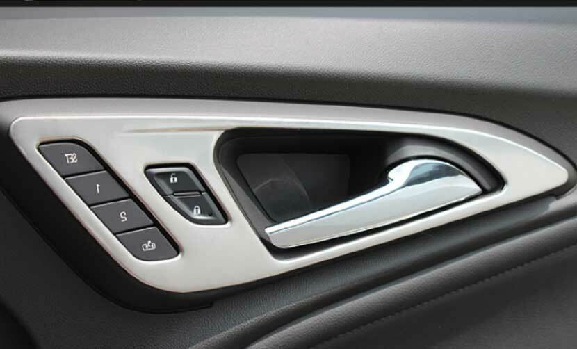 Silver Steel Inner Door Handle Frame Cover Trim for Chevrolet Malibu 2016-2021