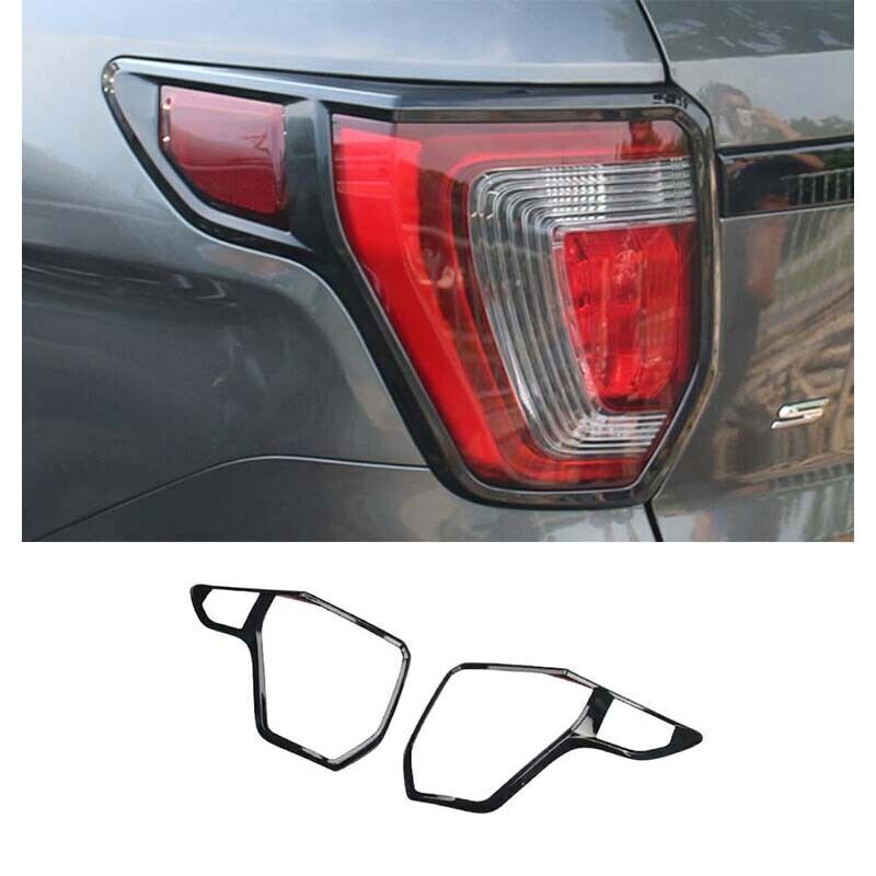2P Gloss Black Cover Trim Sports Rear Tail Light Lamp for Ford Explorer 16-2019
