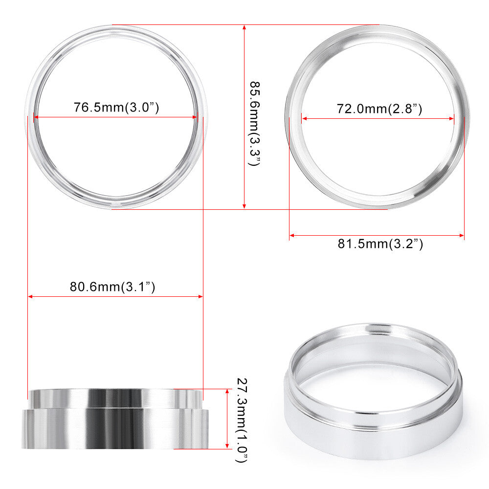3inch 76mm Aluminum HD Clamp Intake V-band Clamp Flange Universal