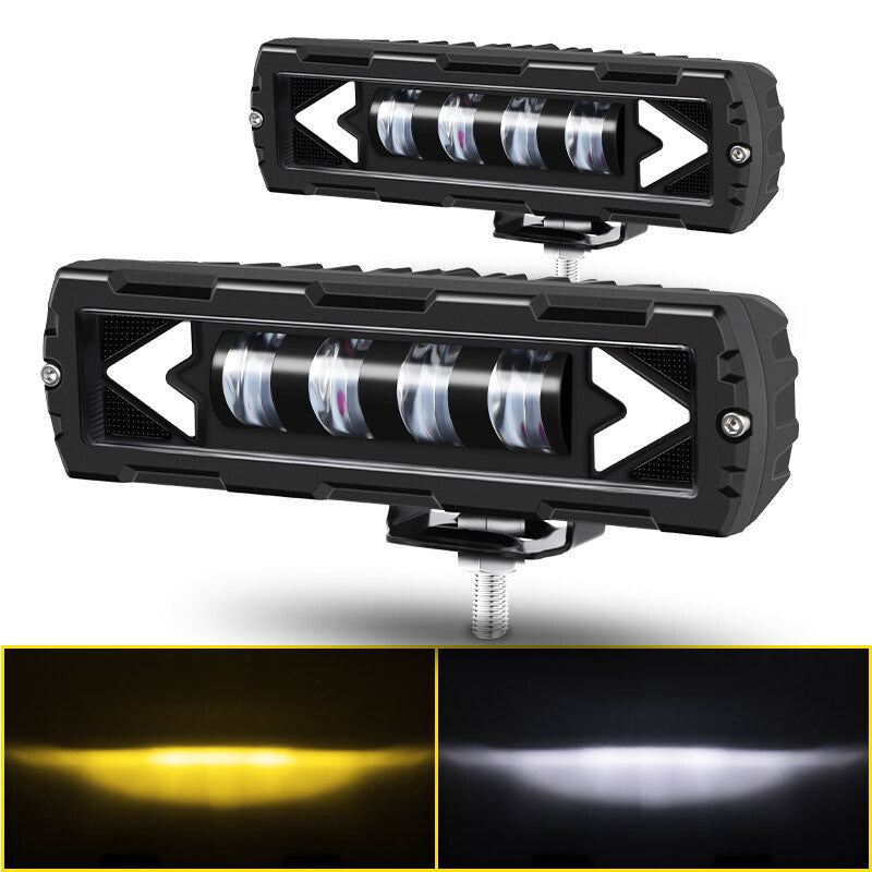 2X 6Inch LED Work Light Bar Spot Pods DRL Fog Driving Lamp Offroad Amber White