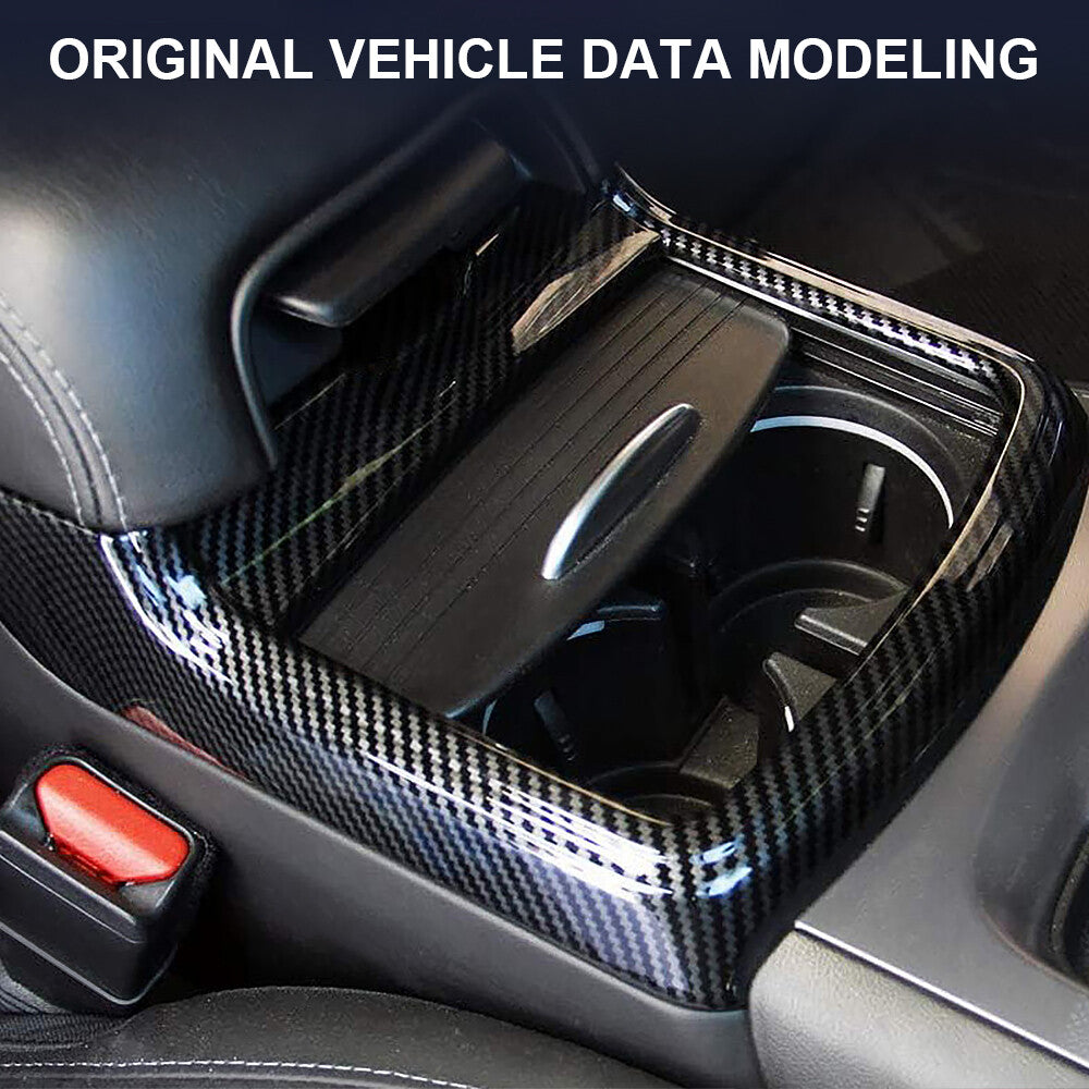 For 15-21 for Dodge Charger Carbon Fiber inner Central Control Cup Holder Cover Trim