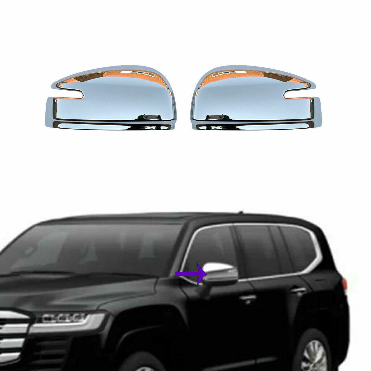 for Toyota for Land Cruiser LC300 2022-2024 Side Door Rearview Mirror Cover Trim Cap