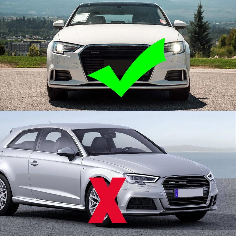 Pair for Audi A3 2017-2019 Car Front Bumper Foglight Foglamp Trim Lid Bezel Hood