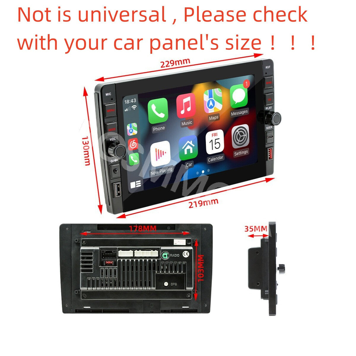 8in Android 12 For Apple Carplay Car Stereo Radio GPS Navigation WiFi 2Din 2+32G