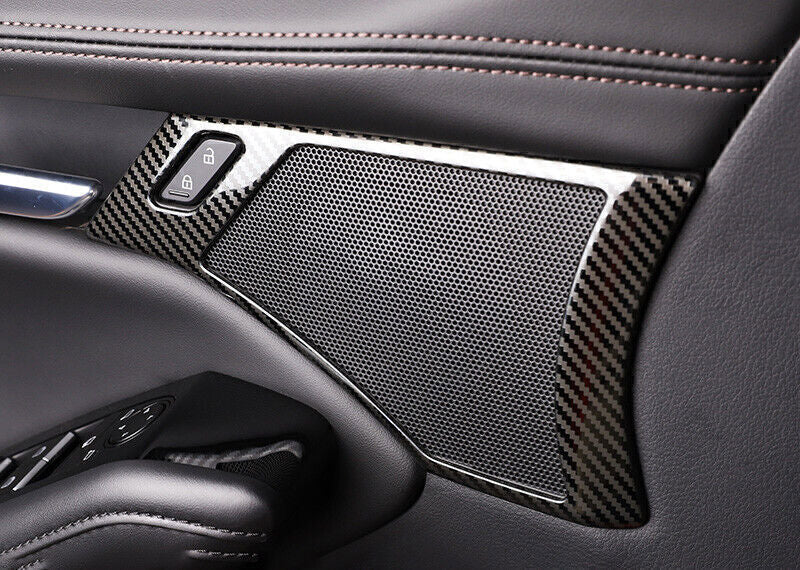 for Mazda 3 Axela 19-2023 Carbon Fiber pattern Inner Door Handle Horn Frame Trim