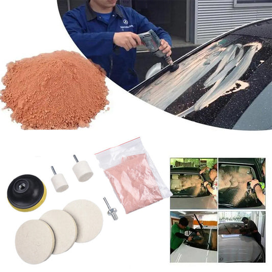 8Pcs Car Glass Screen Windows Cleaning Scratch Removal Polishing Backing Pad Kit
