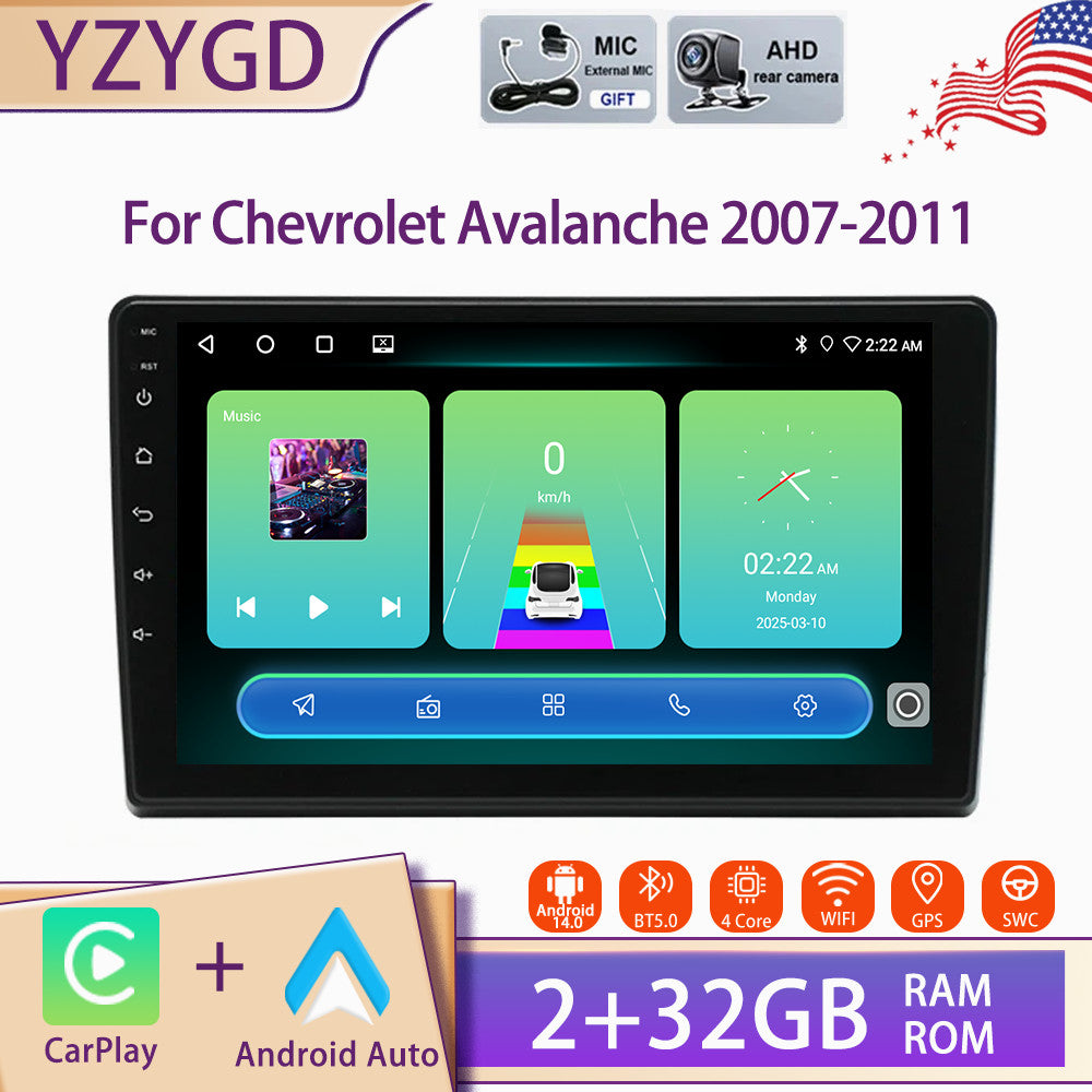 10 Carplay for Chevrolet Avalanche 2007-2011 Android Car Stereo Radio BT Screen