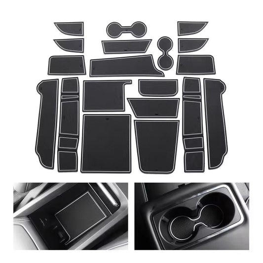 Car Gate Slot Cup Mat for Ford for Mustang Mach-E 2021 2022 Anti-Slip Mats BLACK
