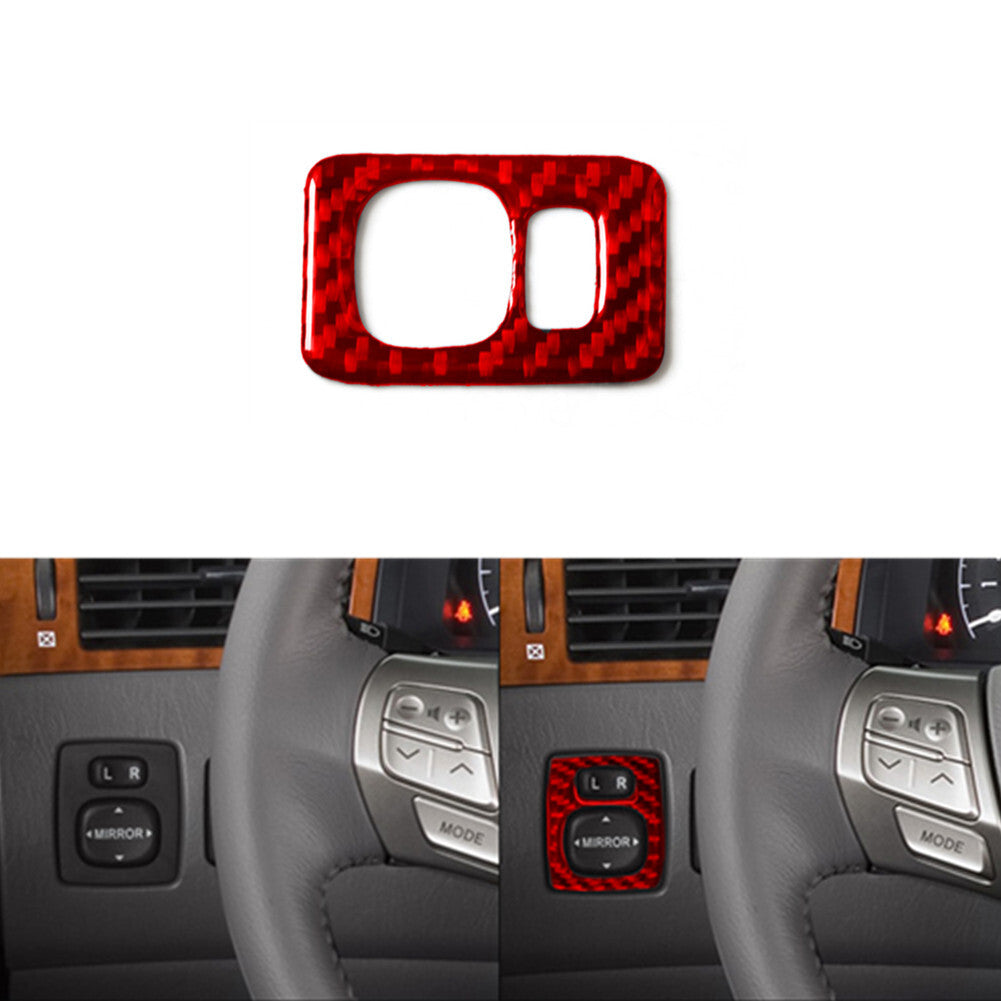 Red Carbon Fiber Electric Mirror Control Cover Trim for Toyota for Camry 2007-2011