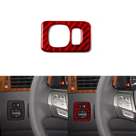 Red Carbon Fiber Electric Mirror Control Cover Trim for Toyota for Camry 2007-2011