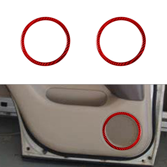 Red Carbon Fiber Interior Rear Door Speaker Cover Trim for Lexus RX300 1998-2003