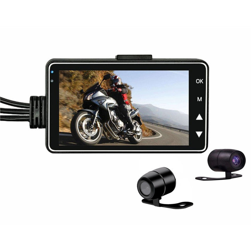 Motorcycle 3 inch Screen Dash Cam Recorder Rear Recorder Video Dual Camera DVR