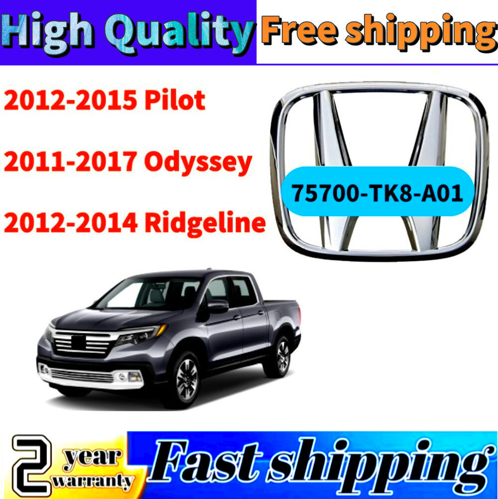 new, front grille badge 75700-TK8-A01, suitable for Honda Pilot 2012-2015.