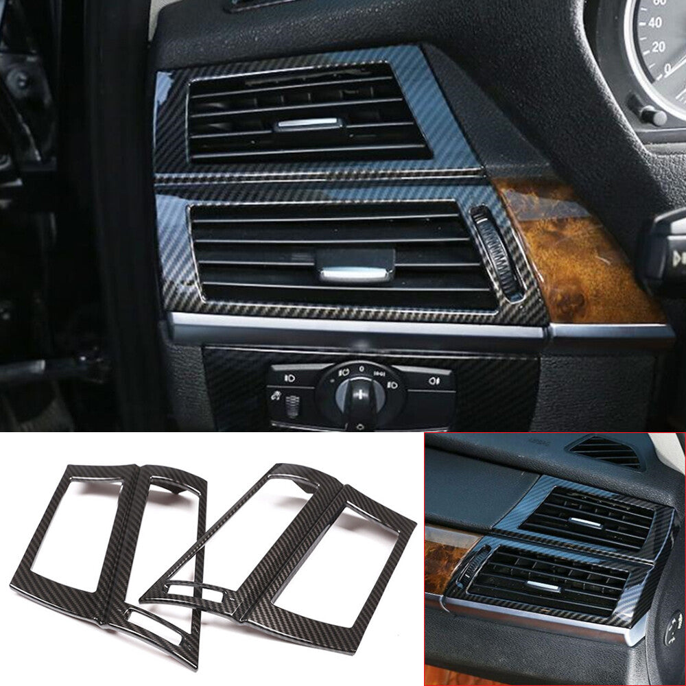 Carbon Fiber ABS Side Air Vent Outlet Panel Trim for BMW X5 E70 X6 E71 2008-2013