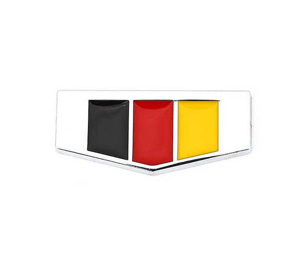 Car side fender rear badge sticker silver metallic 3D German flag