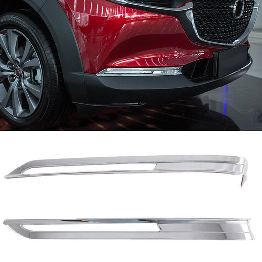 2X Chrome Front Fog Light Lamp Cover Trim Accessory for Mazda CX-30 CX30 2020-24