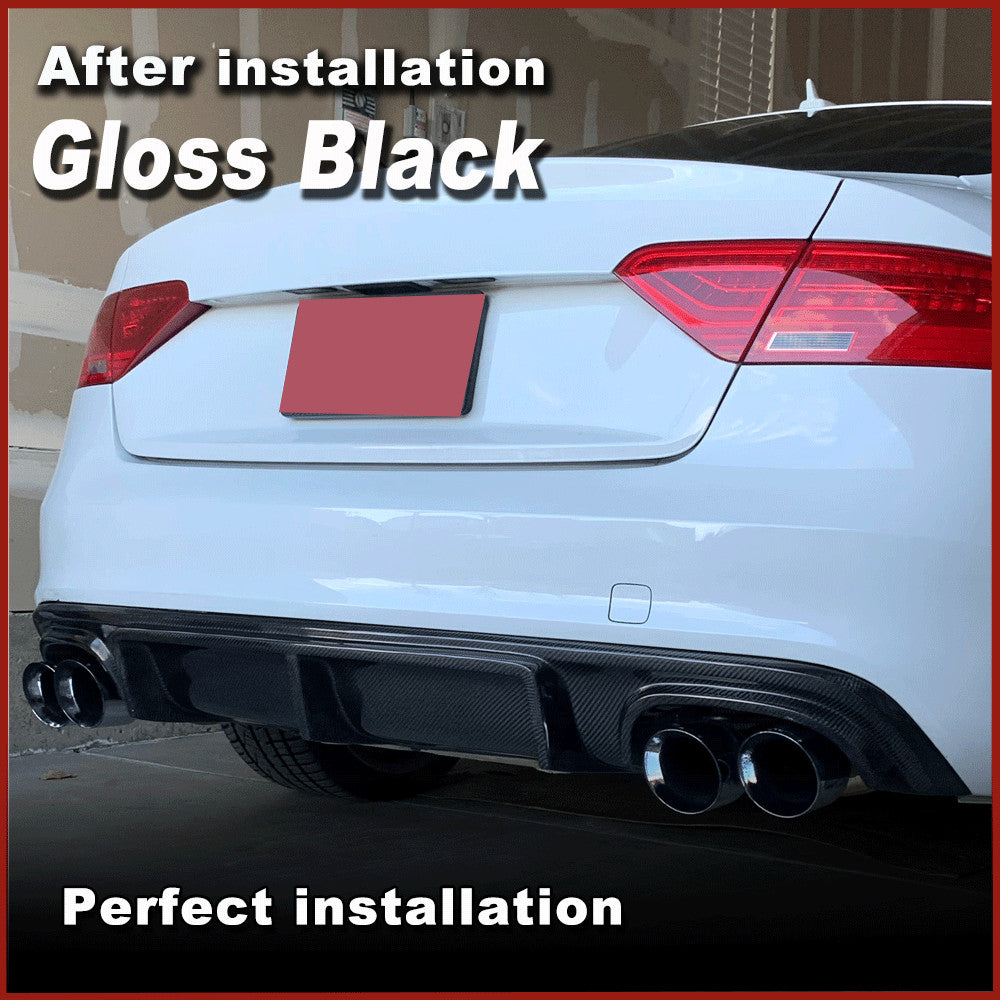 for Audi A5 Sline S5 Coupe 2012-16 Gloss Black Rear Bumper Lip Diffuser Spoiler