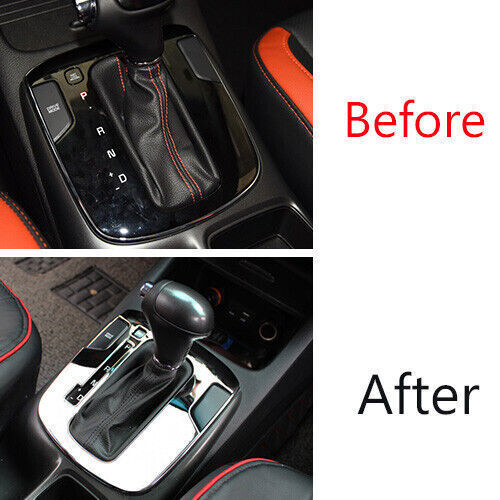 Central Console Gear Shift Panel Trim 1 for Kia K3 Forte 2017-2018 Chrome Steel
