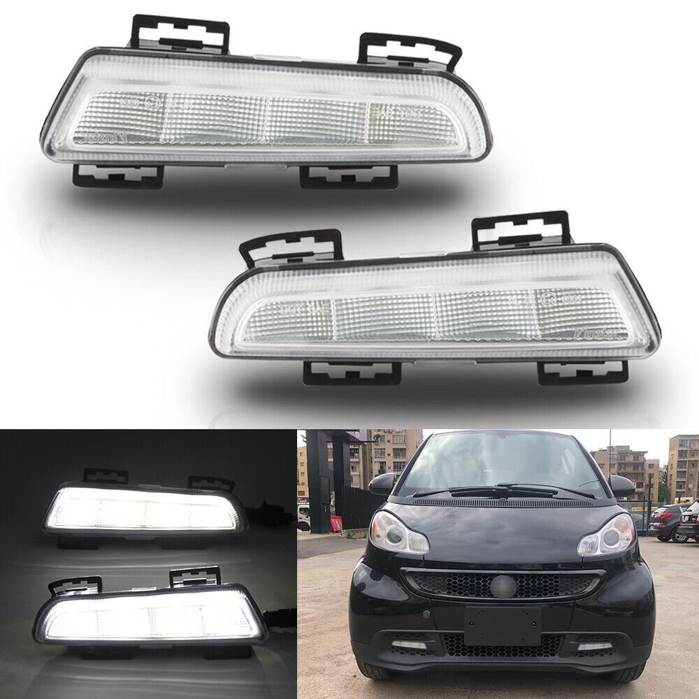 2P Left/Right -Spec LED DRL Daytime Running Lights For 2013-2015 for Smart Fortwo