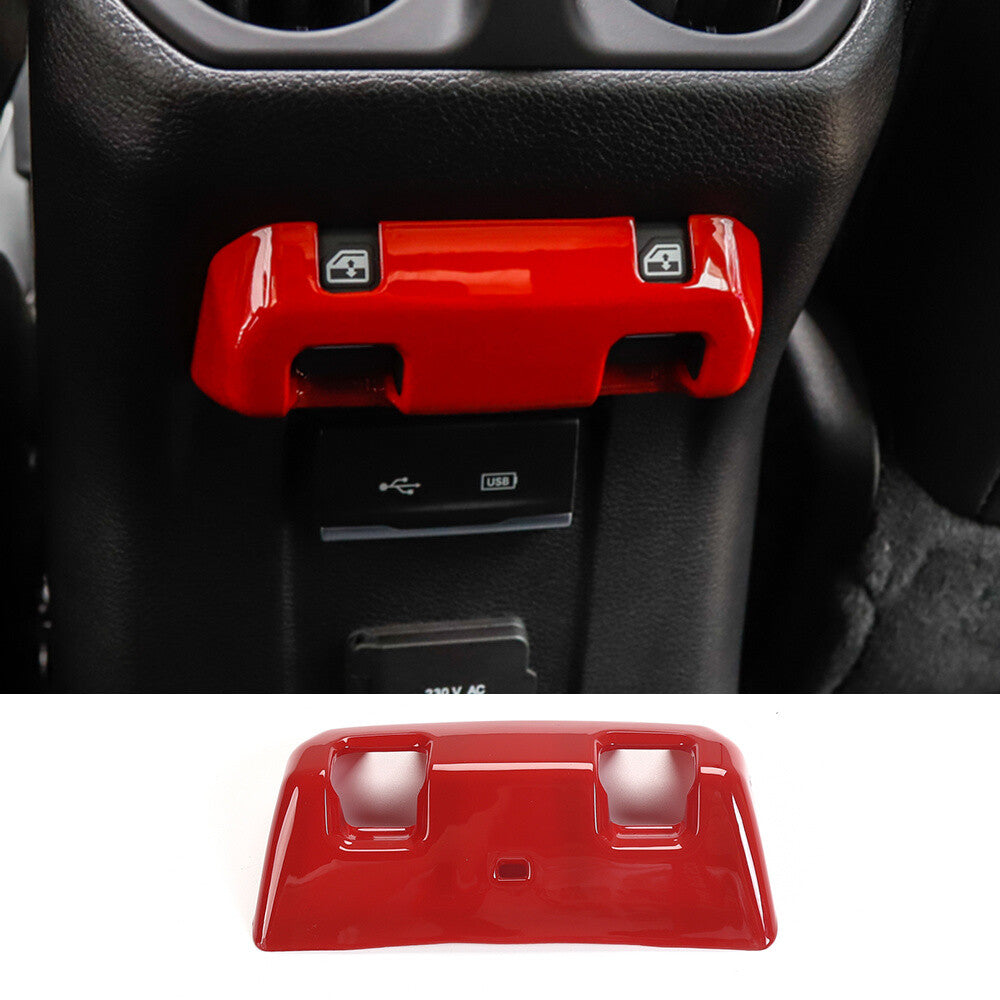 Red ABS Rear Window Lift Switch Button Panel Trim for Jeep for Wrangler JL JT 2018+