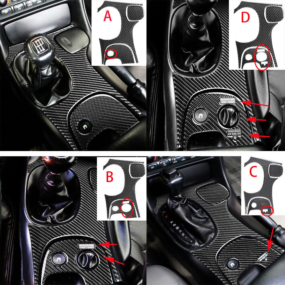for Chevrolet for Corvette C5 1998-2004 Carbon Fiber Central Gear Shift Panel Trim¡Á3