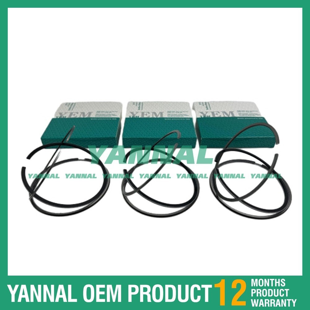 3-piece D1105 piston ring set, STD 78 mm, for Kubota F2680, B92, B2401, and B2601 tractors.