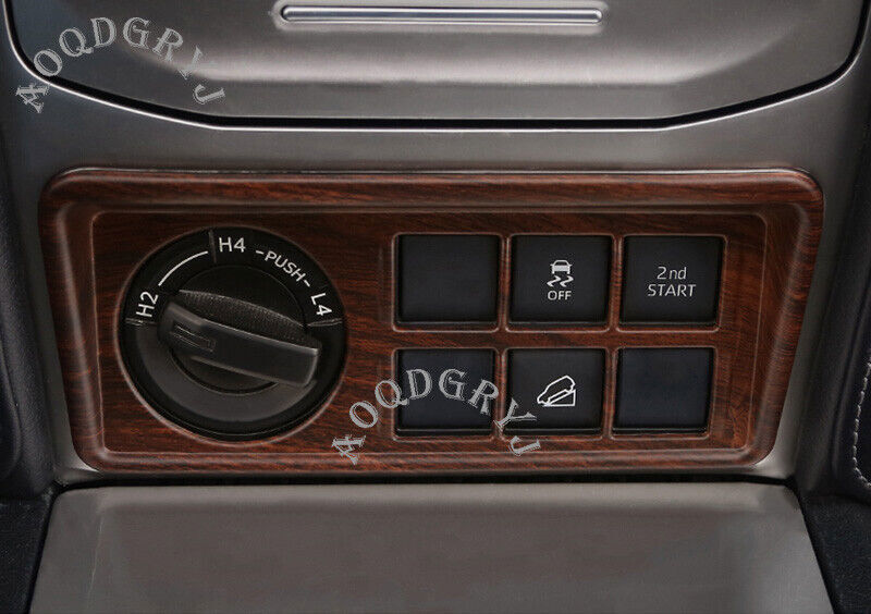 Wood Grain Interior Cigarette Lighter Frame Trim Cover for Toyota Prado 2018-21