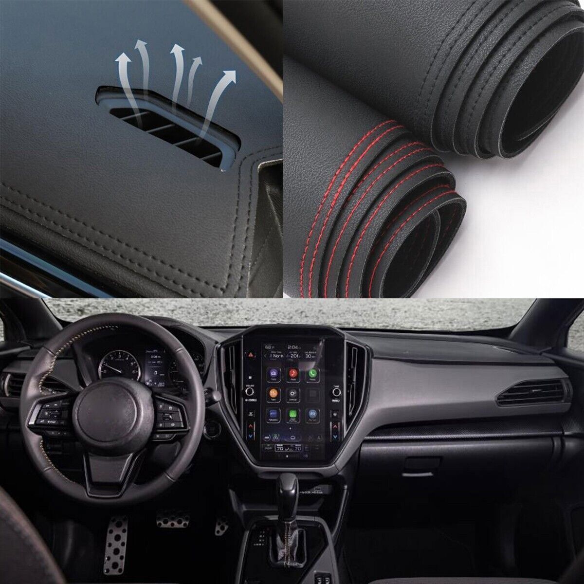 1PCS PU leather Dashboard Dash Mat Non-slip DashMat for Subaru Crosstrek 2024+
