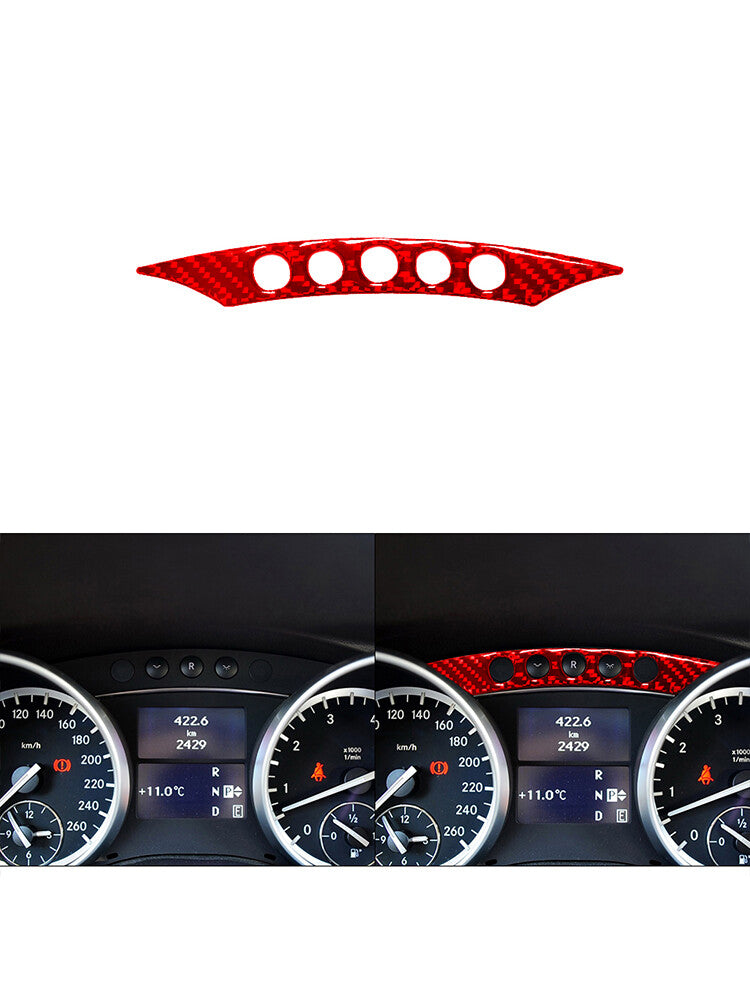 Red Speedometer Button Trim Cover Carbon Fiber for Mercedes R-Class 2009-2012