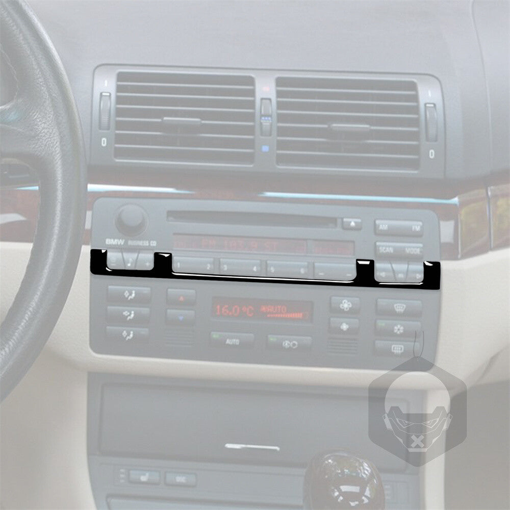 Gloss Black Car Central Control CD Mid-Panel Trim for BMW 3 Series E46 1998-2005