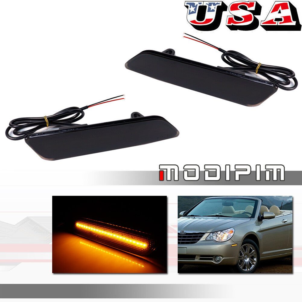 Smoked black lens front marking reflector applicable to 07-10 for Chrysler Sebring