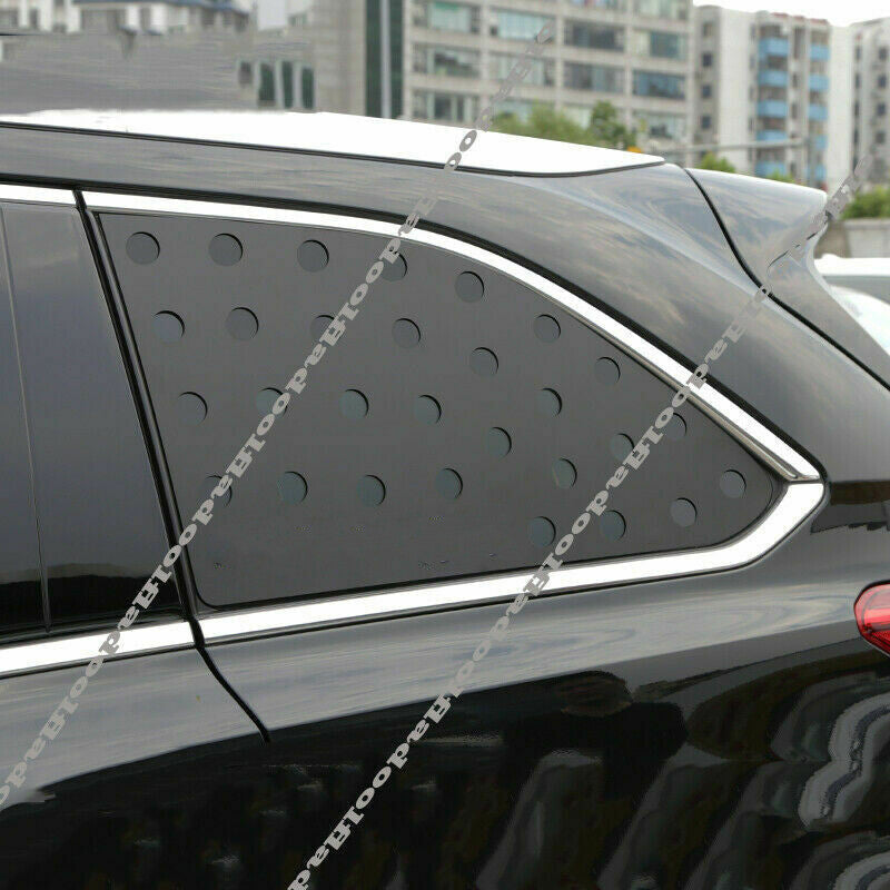 Black Rear Side Window Louver Shutter Cover Trim for Toyota Highlander 2014-2019