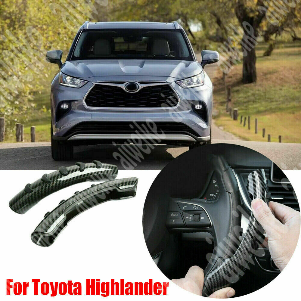 for Toyota Highlander 2020-23 Carbon Fiber Steering Wheel Non-Slip Booster Cover