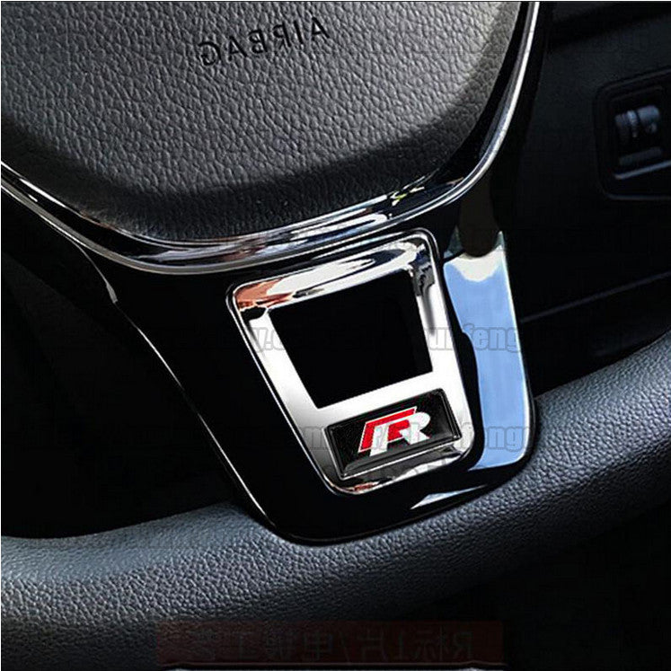 Chrome ABS R Steering Wheel Sequin Cover Trim for Volkswagen for VW for Passat 2016-2024