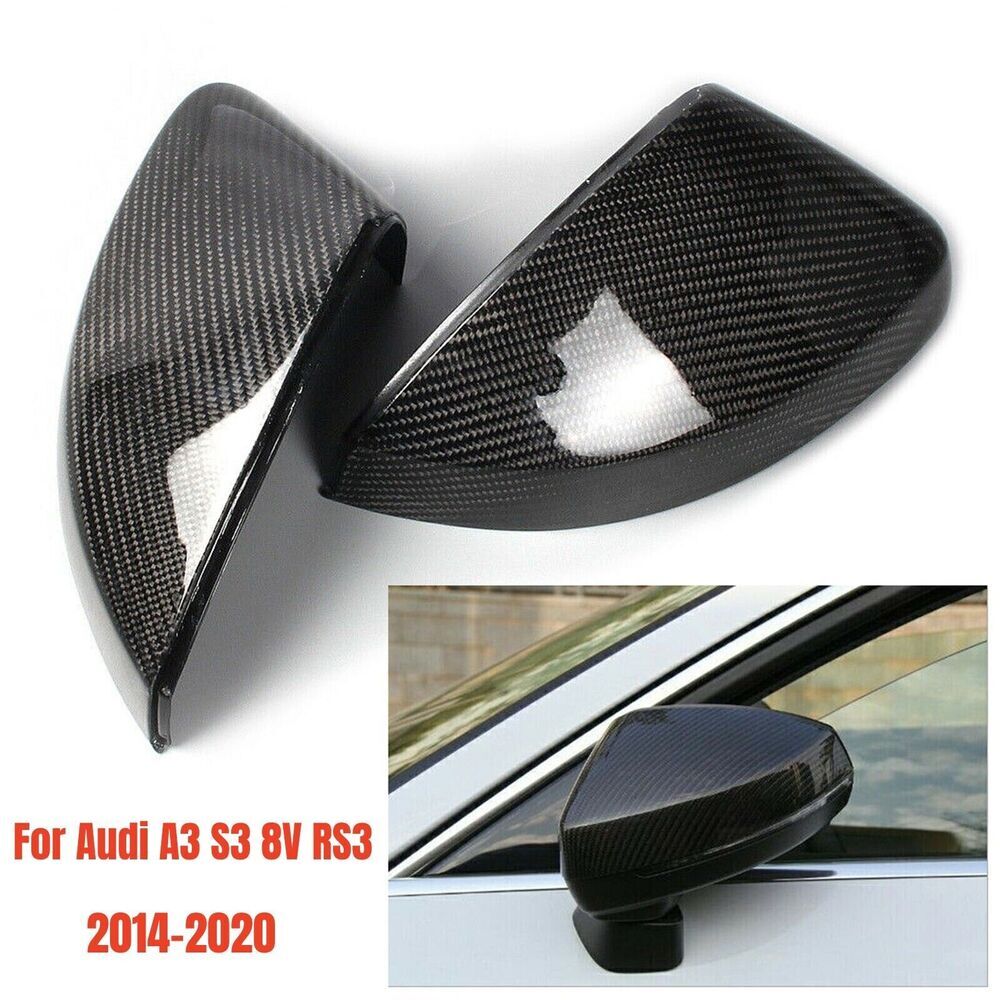 for Audi A3 S3 8V RS3 2014-2020 Carbon Fiber Add-on Wing Side Mirror Cover Caps