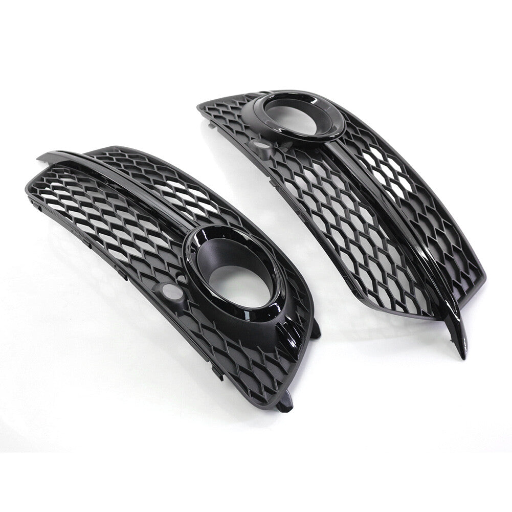 Pair Black Front Bumper Fog Light Grill Grille Cover for Audi Q5 2013-17