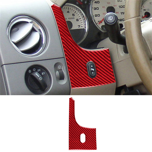 Red Carbon Fiber Steering Wheel Left Side Panel Trim for Ford F150 FX4 2004-2008