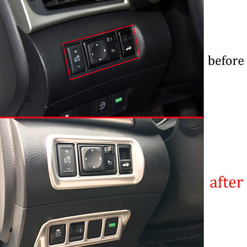 Headlight Button Frame Cover Trim for Nissan Sentra Sylphy 13-2019 Matte Silver