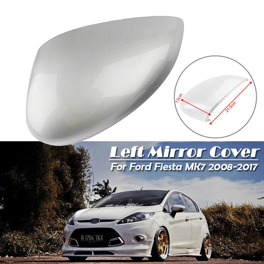 Left passenger side door mirror cover for Ford Fiesta MK7 2008 - 2017, Silver.