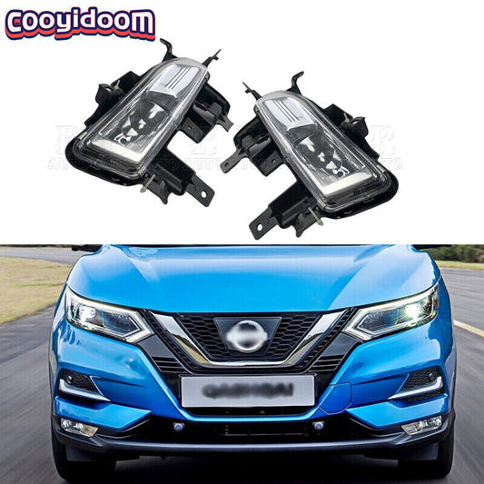 1Pair Front Bumper Halogen Fog Lamp Kit Set Harness for NISSAN Qashqai 2018 2019