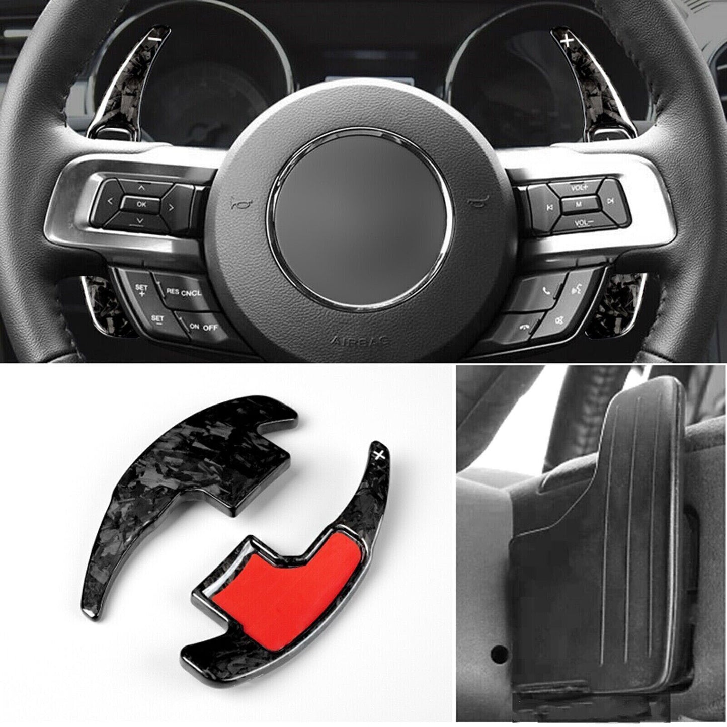 for Ford for Mustang 15-21 Real Carbon Fiber Steering Wheel Shifter Paddle Extension