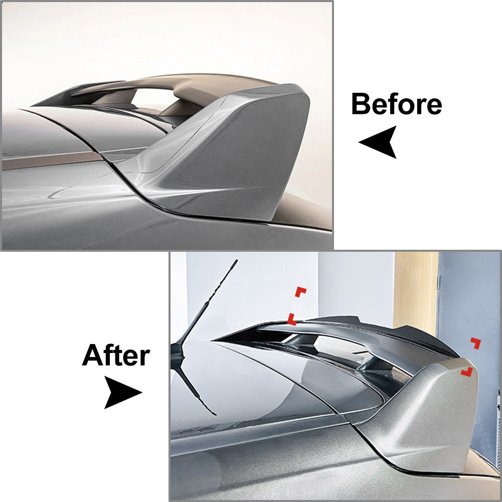 Black Rear Roof Spoiler Wing Lid Extension Flaps for Ford Focus MK3 RS 2011-2018