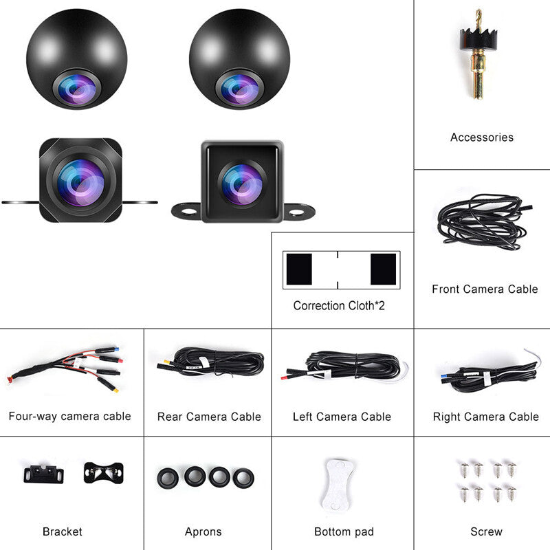 360¡ã surround view 4-camera car panoramic reverse parking backup camera